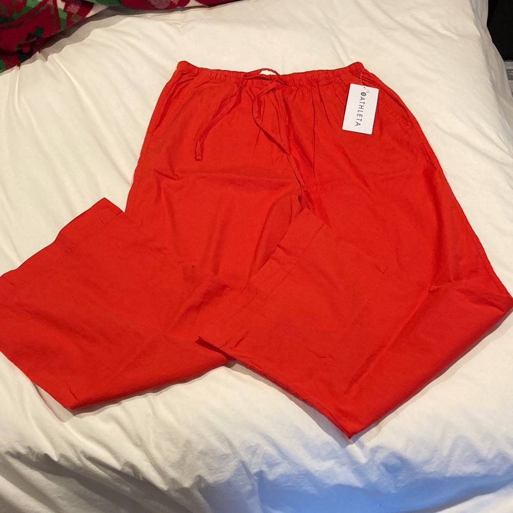 Athleta paradise wide leg pant, red, size M